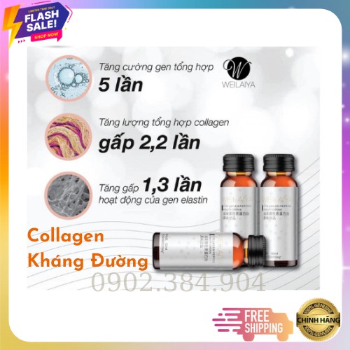 [Sẵn SLL] Collagen Nước Kháng Đường Weilaiya Chính Hãng Collagen Uống Chống Lão Hóa Giữ Mãi Thanh Xuân Hộp 8 Chai 50ml