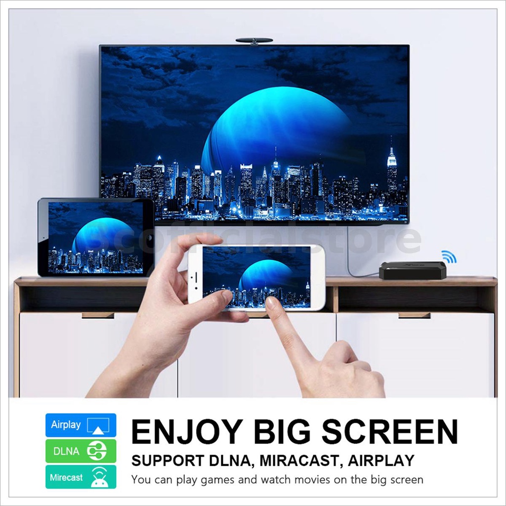Tv Box 4G+64GB 4K X96Q Android 10.0 Smart H313 2.4G Và Phụ Kiện