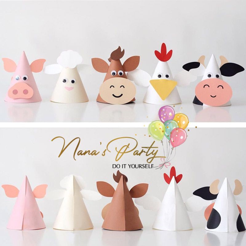 Mũ Sinh Nhật 3D Hình Con Vật – Nanaparty