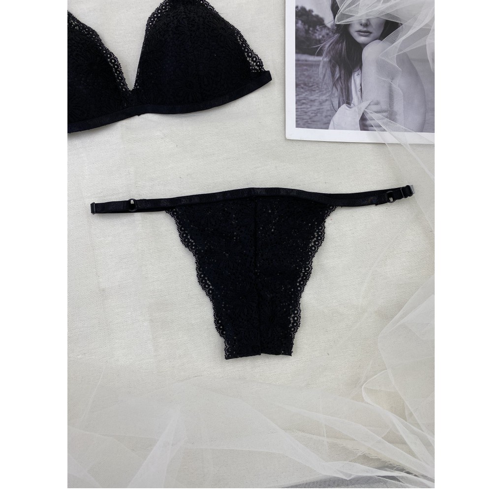 👙Bra thiết kế 👙 Bộ đồ lót nữ thiết kế màu đen có mút | BigBuy360 - bigbuy360.vn
