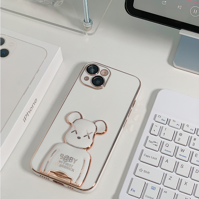 Ốp Điện Thoại Có Giá Đỡ Hình Gấu 3D Cho iPhone 13 12 11 pro max XS XR XAMAX 7/8SE2020 7/8PIUS