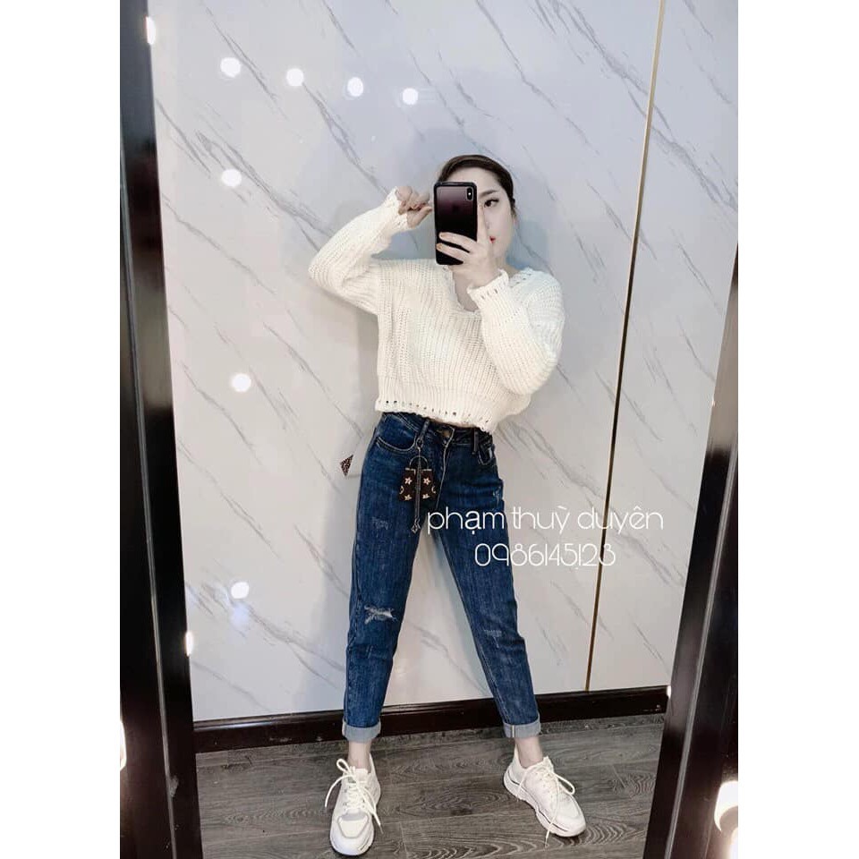 Áo len móc tua rua mã 462_Xưởng May Quang Anh