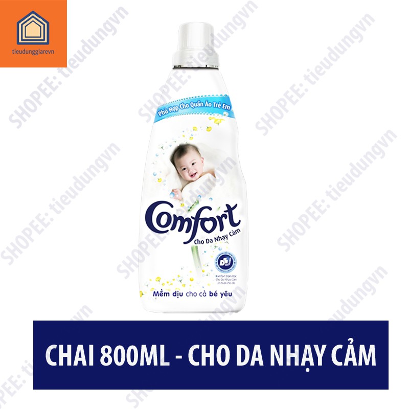 Nước xả vải Comfort - Dành cho Da nhạy cảm 💥FREESHIP💥 Dịu nhẹ cho da em bé- Chai/ Túi 800ml