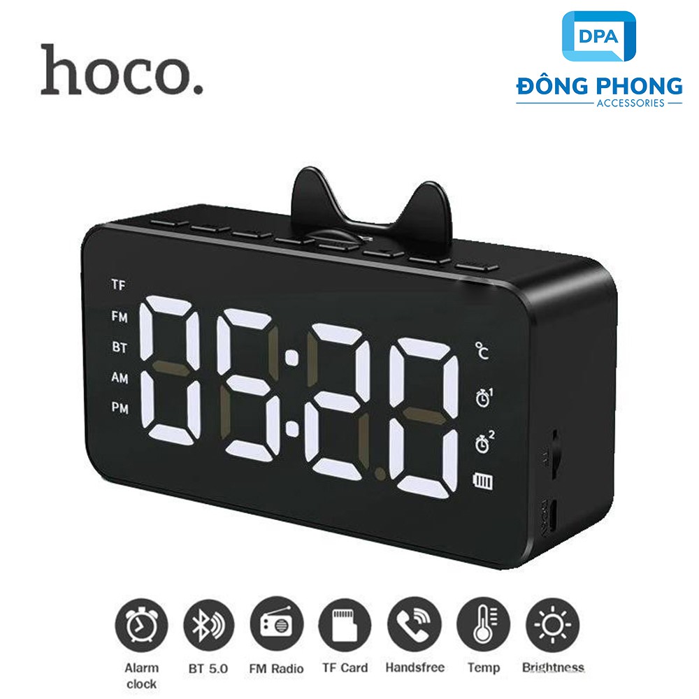 [Mã ELHACE giảm 4% đơn 300K] Loa Bluetooth V5.0 Hoco HK7 Chính Hãng Có Đồng Hồ Báo Thức