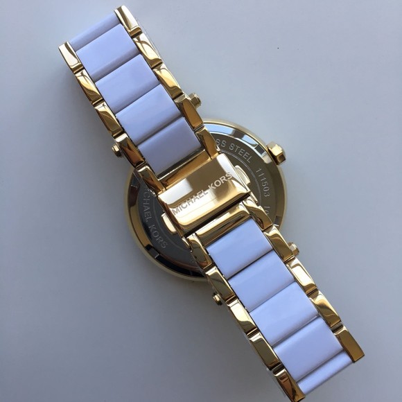Đồng hồ nữ michael kors dây nhựa acetate màu trắng parker mk6313 mk6365