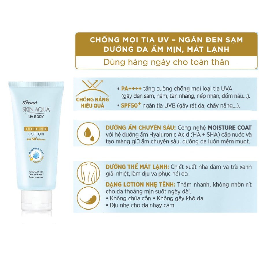 Kem chống nắng dưỡng thể Body Sunplay Skin Aqua UV Body Lotion SPF 50+ PA++++ (150g)