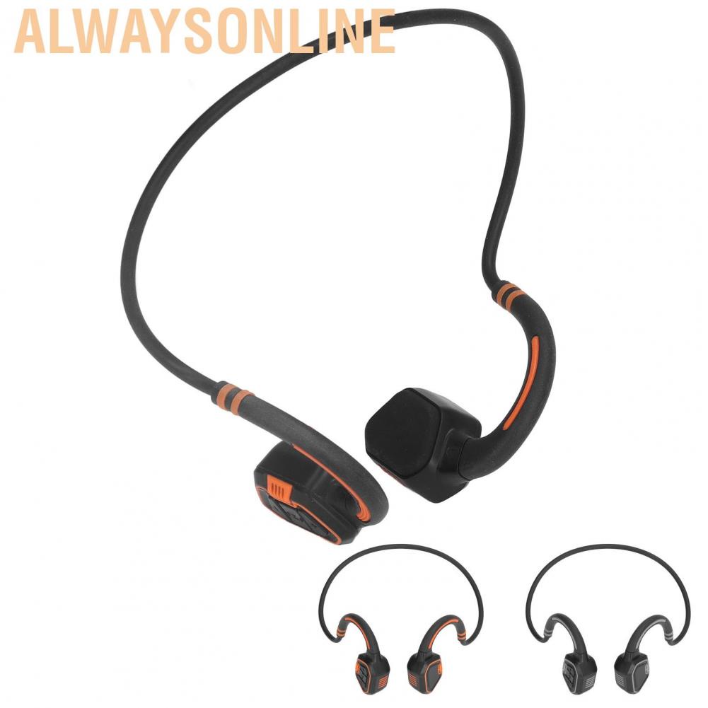 Alwaysonline Swimming Earphones  Bone Conduction Built in 16G Memory Magnetic Bluetooth 5.1 IP68 Deep Waterproof for