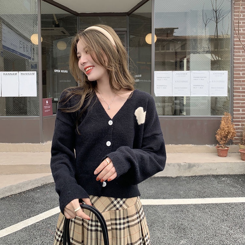 Áo khoác cardigan dệt kim mỏng tay dài cổ chữ V phong cách Hàn Quốc hàng mới dành cho bạn nữ 2023