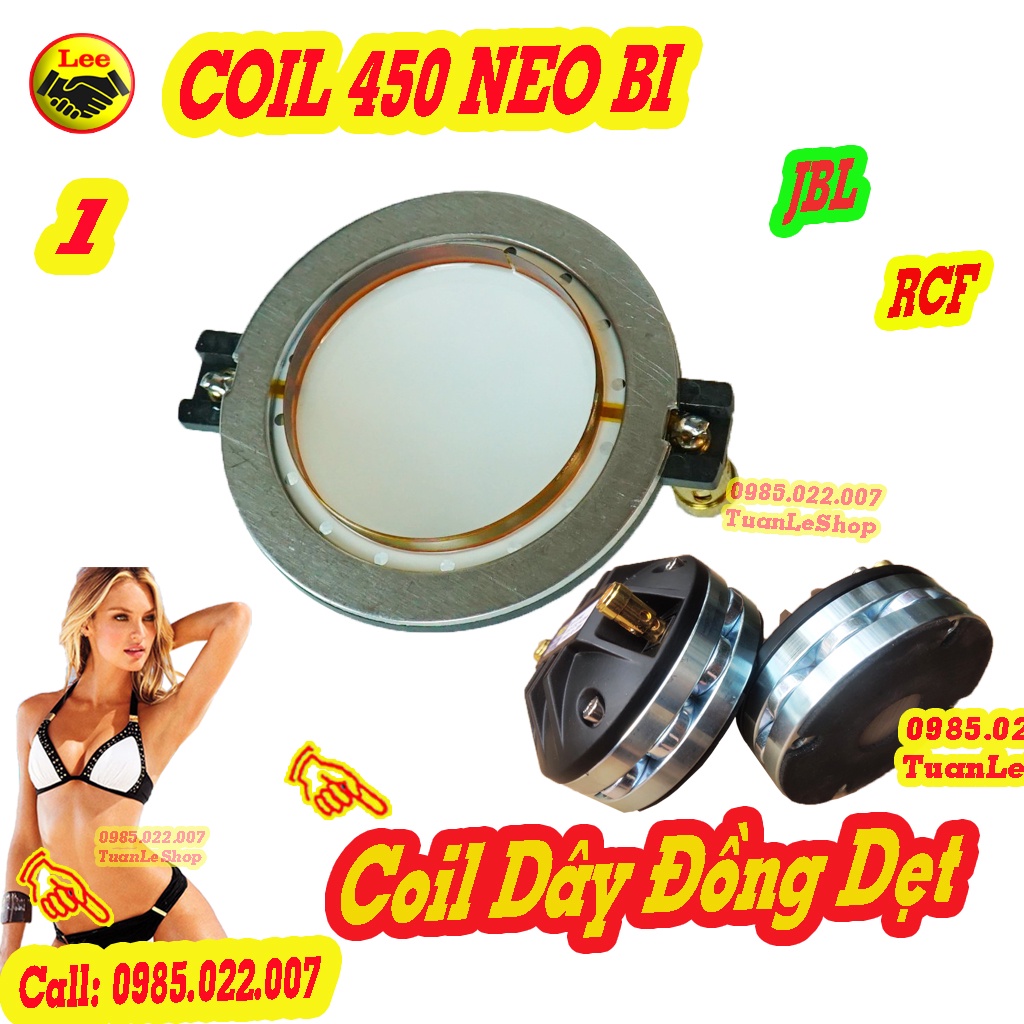 COIL TREBLE 450 NEO BI J B L,R C F – CÔN THAY THẾ TREP CHÁY LOẠI CÓ CỌC – GIÁ 01 CHIẾC