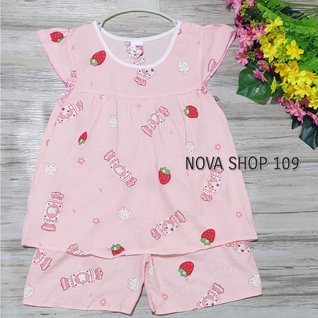 Đồ bộ tôn lanh cánh tiên cho bé gái từ 4 đến 26kg, đồ bộ mặc nhà bé gái NOVA SHOP 109