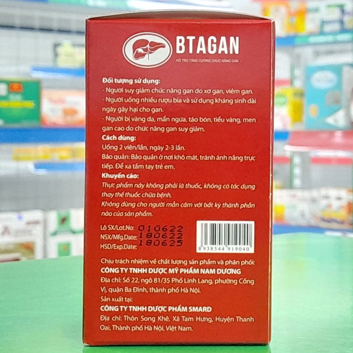 BTAGAN - Hỗ trợ hạ men gan, thanh nhiệt mát gan, gam nhiễm mỡ, viêm gan, tăng cường chức năng gan