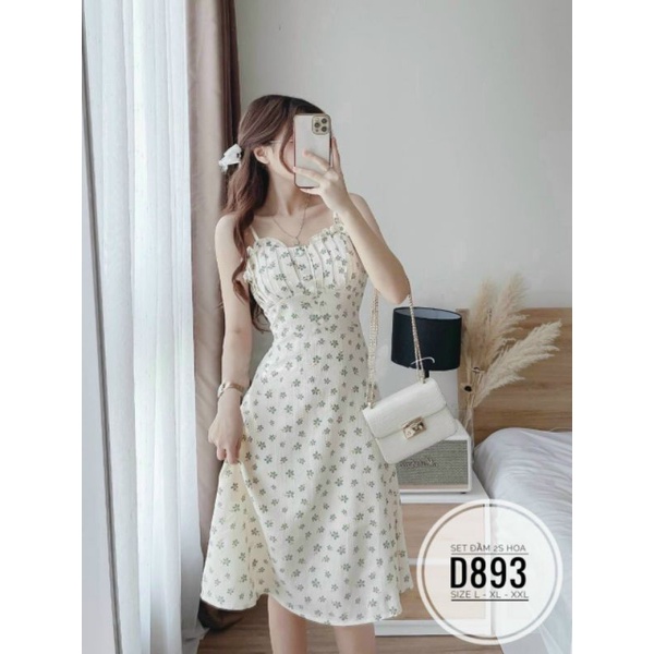 ĐẦM 2 DÂY HOA NHÍ PHỐI ÁO KHOÁC BIGSIZE