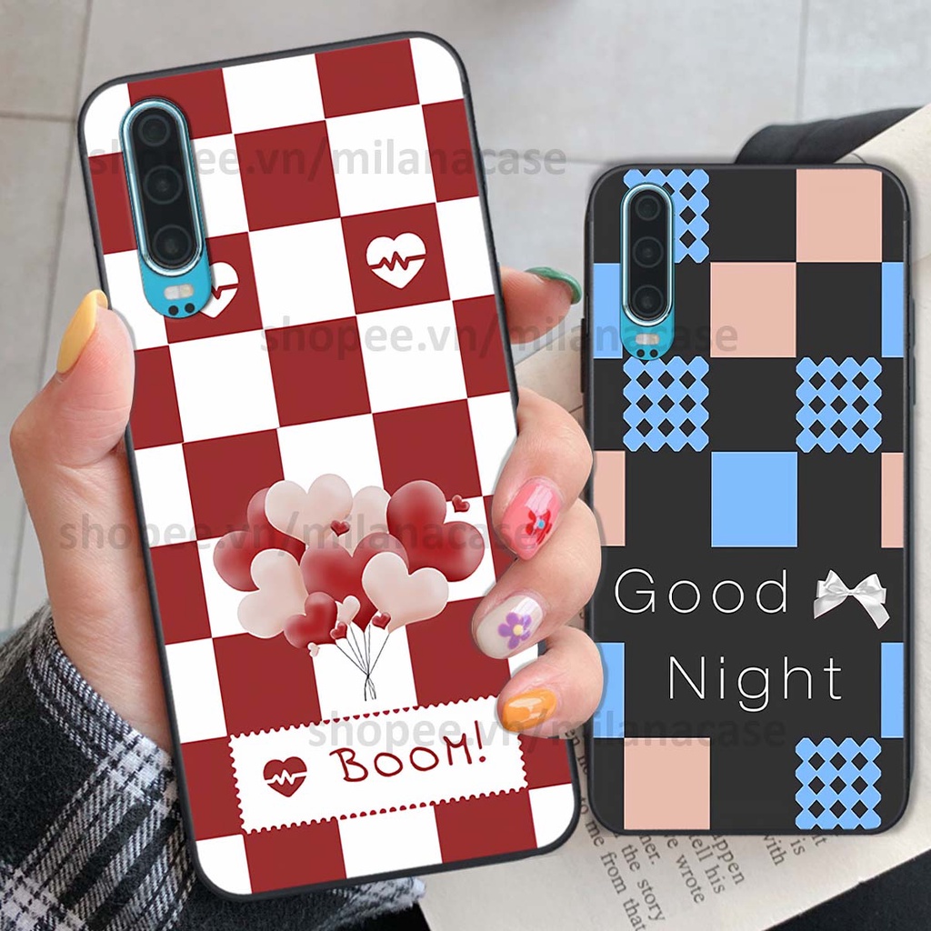 Ốp Huawei P30 / P30 Pro caro họa tiết nhiều màu sắc siêu đẹp thời trang cá tính