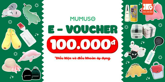 E-voucher mumuso trị giá 100,000 vnd