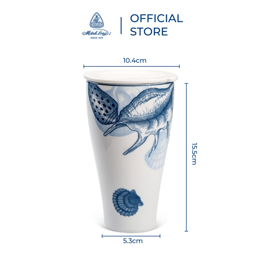 Ly Sứ Dưỡng Sinh Minh Long 480ml - Kiểu 2 - Đại Dương