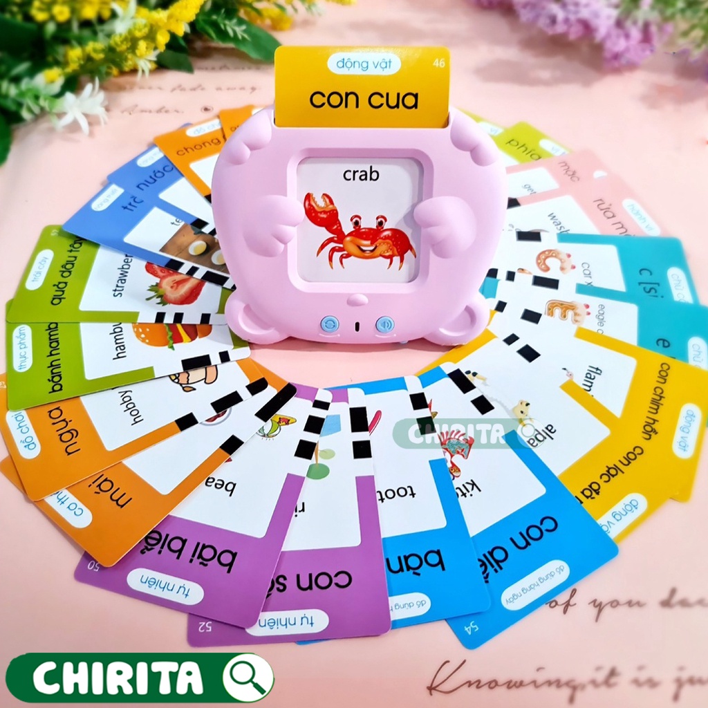 Máy Đọc Thẻ Song Ngữ Anh Việt Flashcard Tiếng Anh -Máy Học Tiếng Anh Đồ Chơi Giáo Dục Thông Minh Cho Bé Gái/Trai Chirita