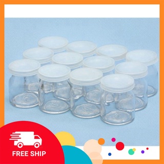 Hũ làm sữa chua, yaourt, caramen thủy tinh dày đẹp loại 100ml GDTA