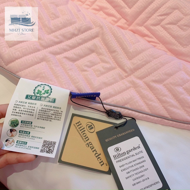 Ga gối trải giường cotton thuơng hiệu hilton thoáng mát ,Thảm trải giường trần bông dày dặn thấm hút mồ hôi SHOP MH2T ST