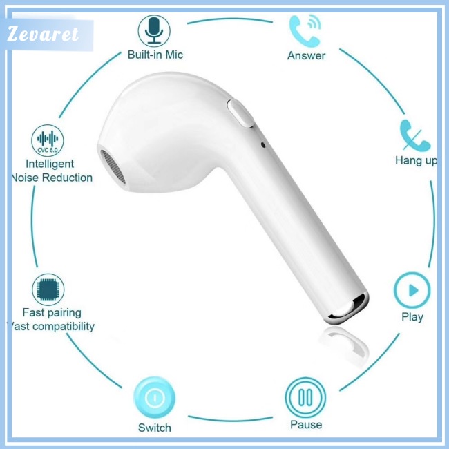 Tai Nghe Bluetooth 5.0 Không Dây Zevaret i7 Tws Kèm Hộp Sạc Chất Lượng Cao Nkodok nhét tai không dây bluetooth mini