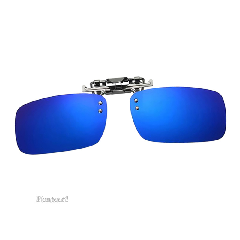 [FENTEER1]Polarized Clip On Flip Up UV400 Lens Driving Myopia Sunglasses Silver