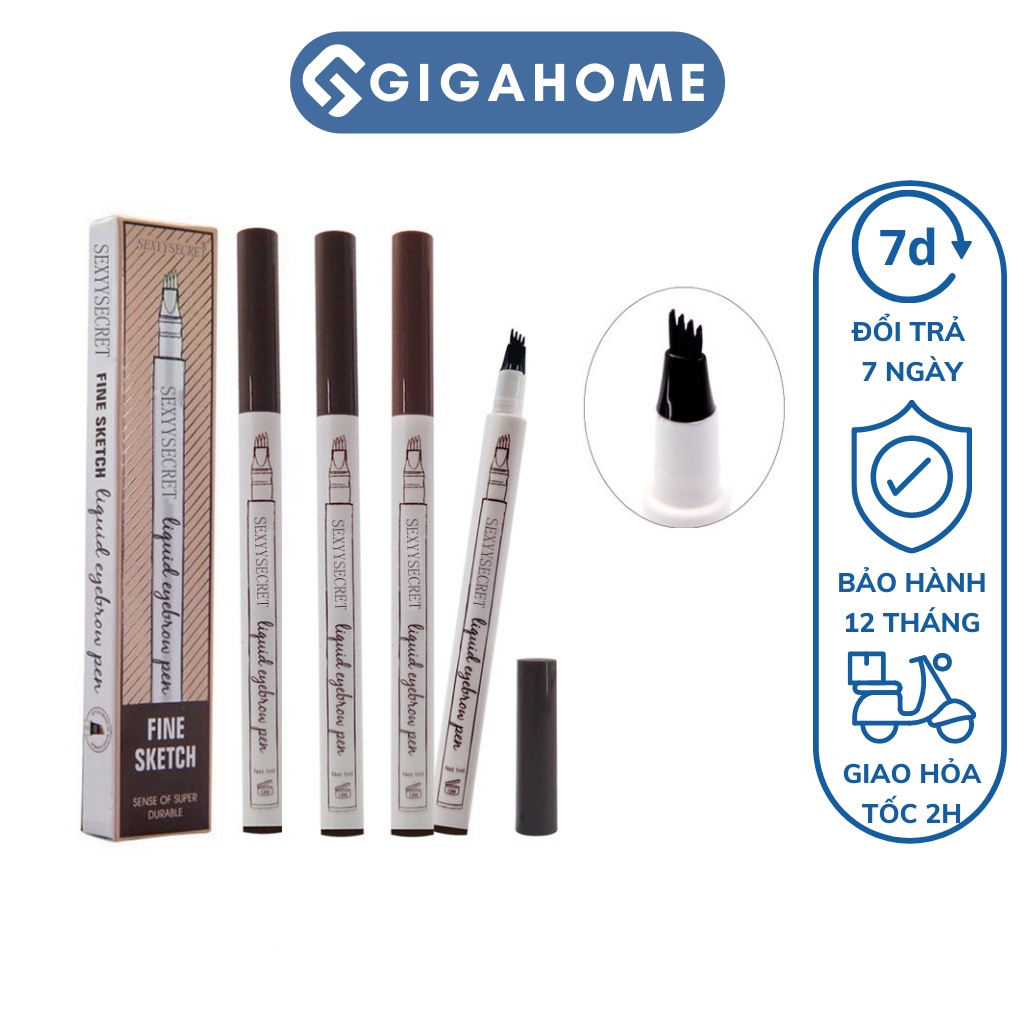 Bút Chì Kẻ Mày GIGAHOME Phẩy Sợi 4D Chống Trôi, Tự Nhiên 4980