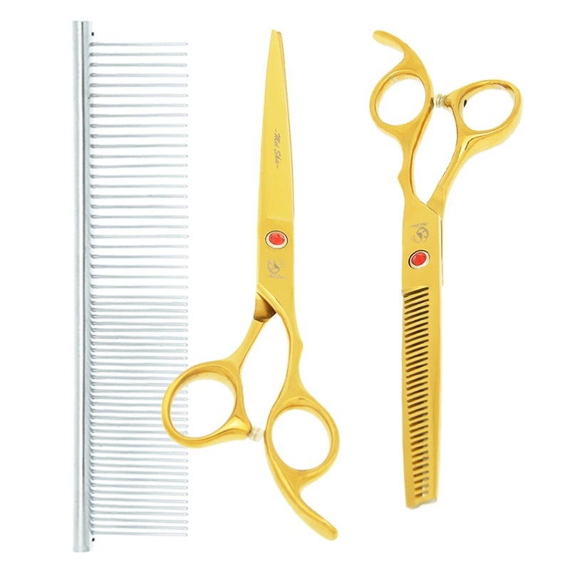 Kéo cắt tỉa lông thú cưng Meisha 7.0 inch 440c B0014A màu vàng kim phong cách Nhật Bản