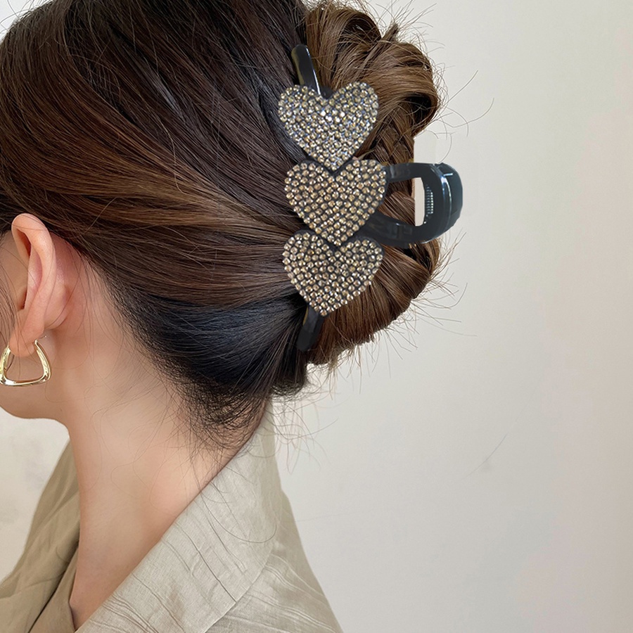 Kẹp Tóc Hình Trái Tim Đính Đá Thời Trang Cho Nữ