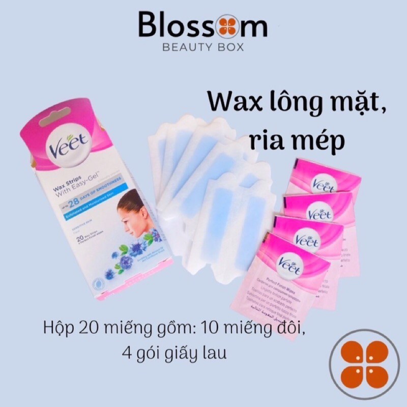 Wax VEET triệt lông mặt và tẩy ria mép bằng giấy hiệu quả