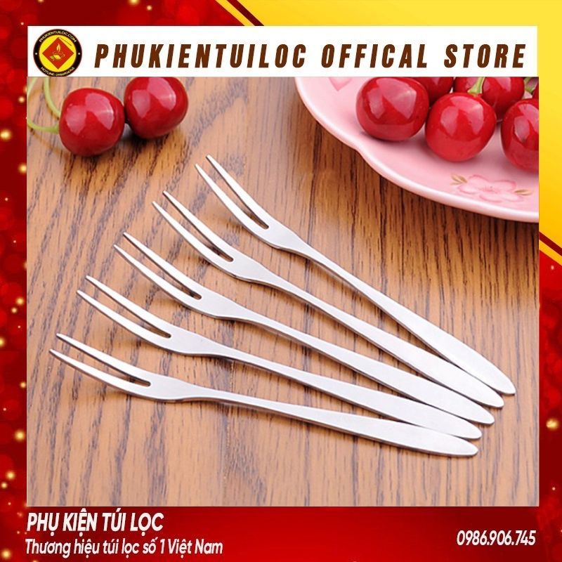 Dĩa Ăn Hoa Quả Trái Cây, Nĩa Ăn Bánh Gato Inox Gia Đình- Phukientuiloc