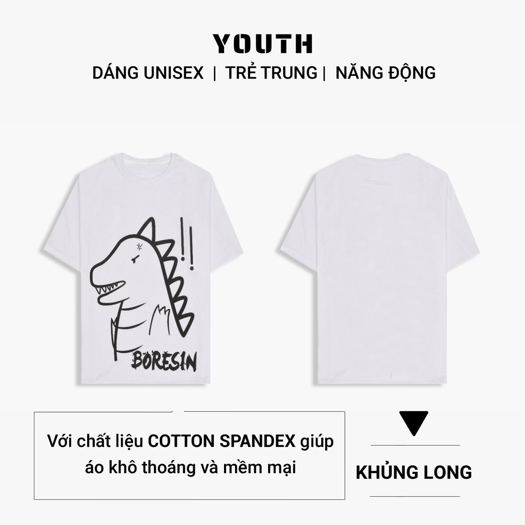 Áo thun nam nữ unisex YOUTH form rộng cổ tròn tay lỡ vải Cotton xịn FreeSize(38-65Kg) - Cá Ngựa - AP63