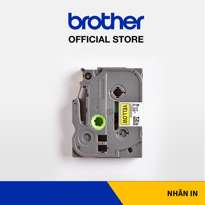 Nhãn in Brother TZe-621 chữ đen trên nền vàng (9mm)