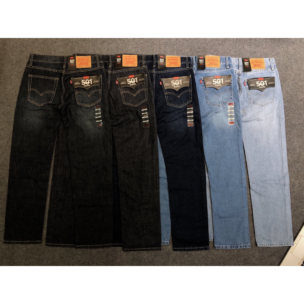Quần jean dài nam ống suông Lv 501 (Form suông,chất vải ko co dãn,ống quần 20cm) 5 màu | BigBuy360 - bigbuy360.vn
