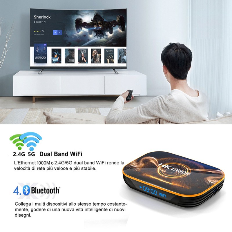 Hộp Tv Box Roid 10.0 Hk1 Rbox 4gb 64gb Tv Box Lõi Tứ Rk3318 4k 60fps