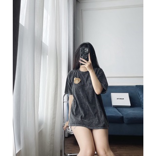 Áo phông mặt gấu loang màu cho nữ