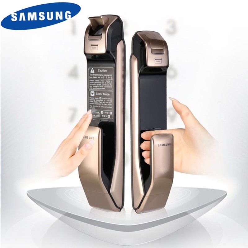 Khoá thông minh Samsung SHP-DP728 mở cửa bằng vân tay, thẻ, mật mã, smart phone và chìa khoá - Hàng chính hãng 100%