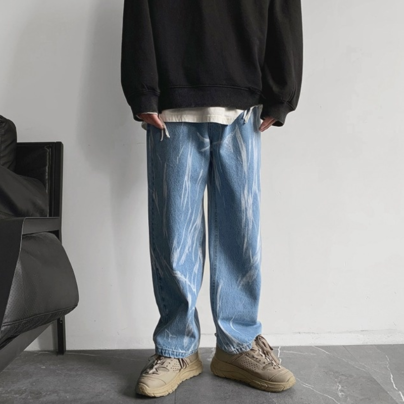 Quần jean dài ống rộng thời trang Hàn Quốc thịnh hành cho nam | BigBuy360 - bigbuy360.vn