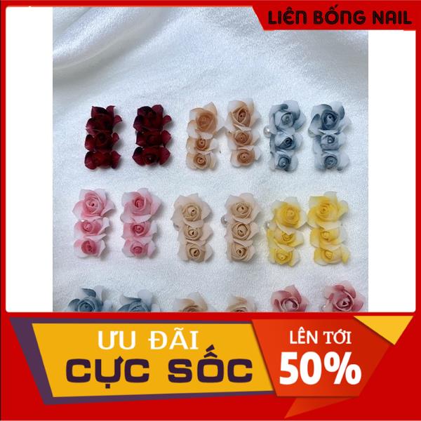 Hoa hồng dọc móng - hoa bột nail ( móng úp )