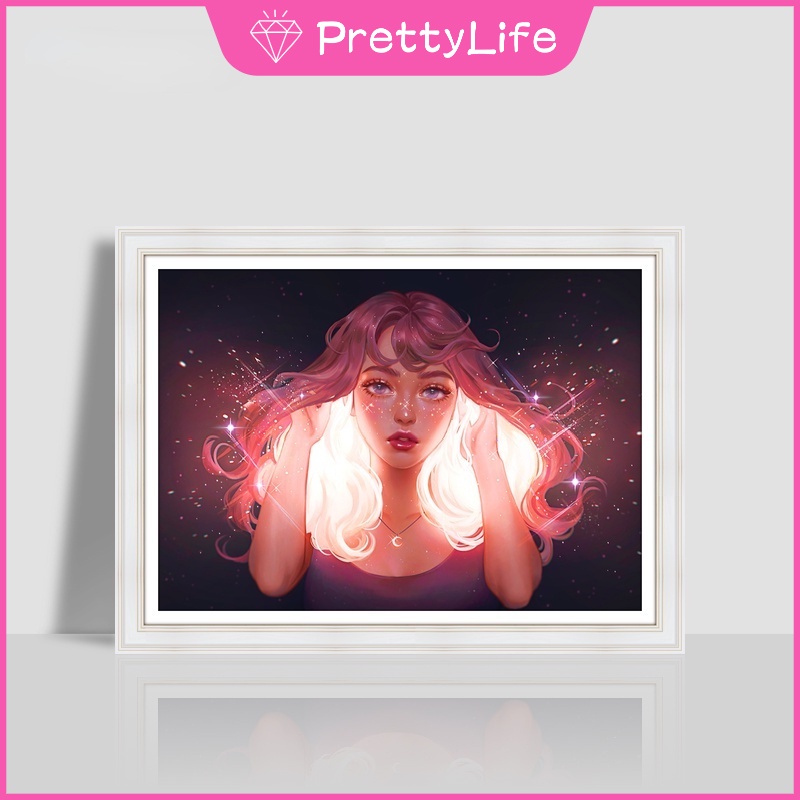 Bộ Tranh Đính Đá 5D Họa Tiết Cô Gái Độc Đáo DIY Dùng Trang Trí Nhà Cửa