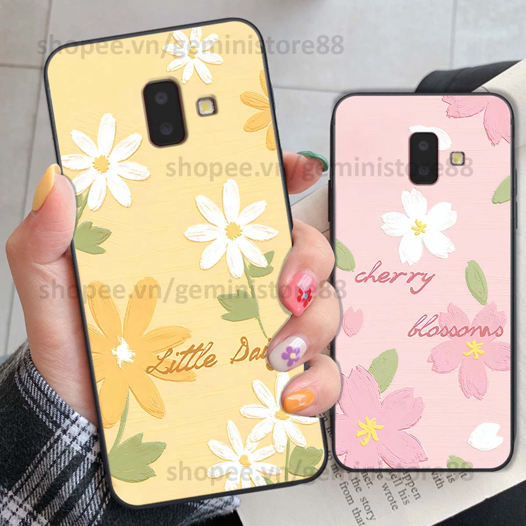 Ốp Samsung J6 2018 / J6 Plus / J6+ in hình hoa lá nhiều màu sắc siêu đẹp, siêu xinh, siêu cá tính