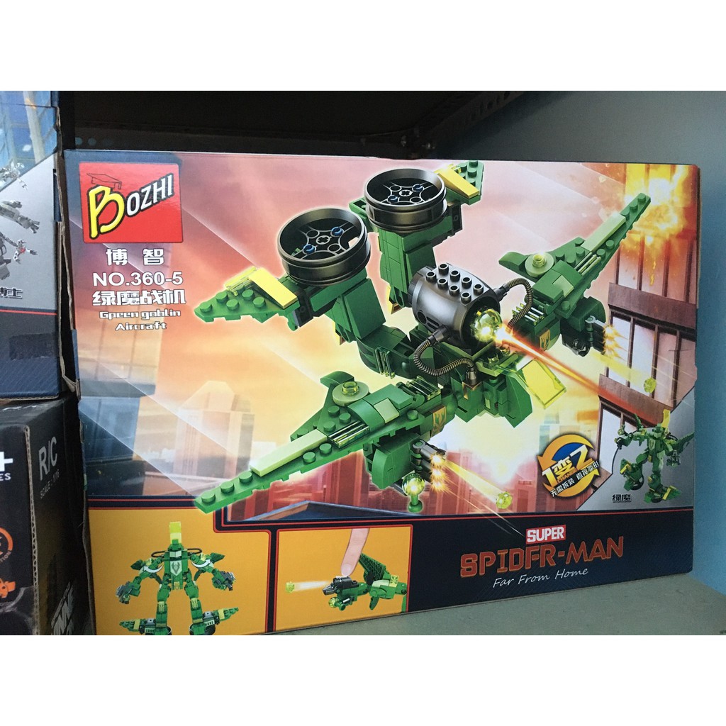 Đồ chơi lego spider man 360 robot và siêu xe, siêu nhân nhện hoặc máy bay trong cùng 1 bộ, 4 mẫu. Giá 115k rẻ nhất HCM