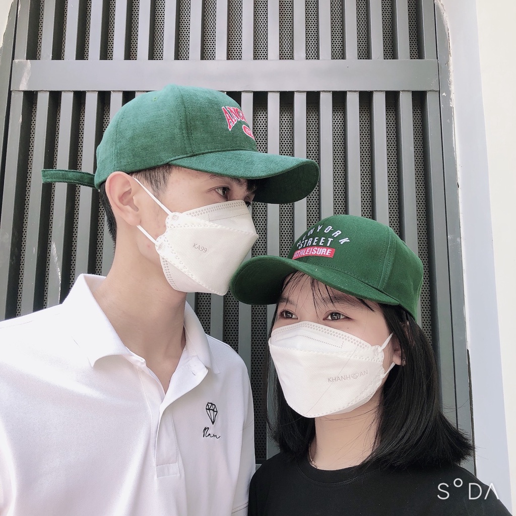 Mũ Lưỡi Trai Xanh rêu Cao Cấp Thêu Chữ Đa dạng mẫu Phong Cách Ulzzang Form Unisex Nam Nữ