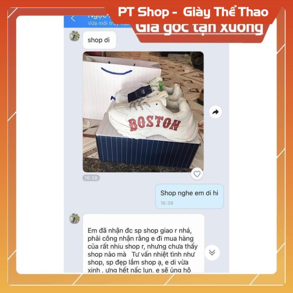 [FreeShip + Xả Lỗ Hàng Sịn] Giày MLB Sneaker  boston Trắng Đế Kem , Giầy MlB Trắng Chữ Bostom Đỏ Sneaker