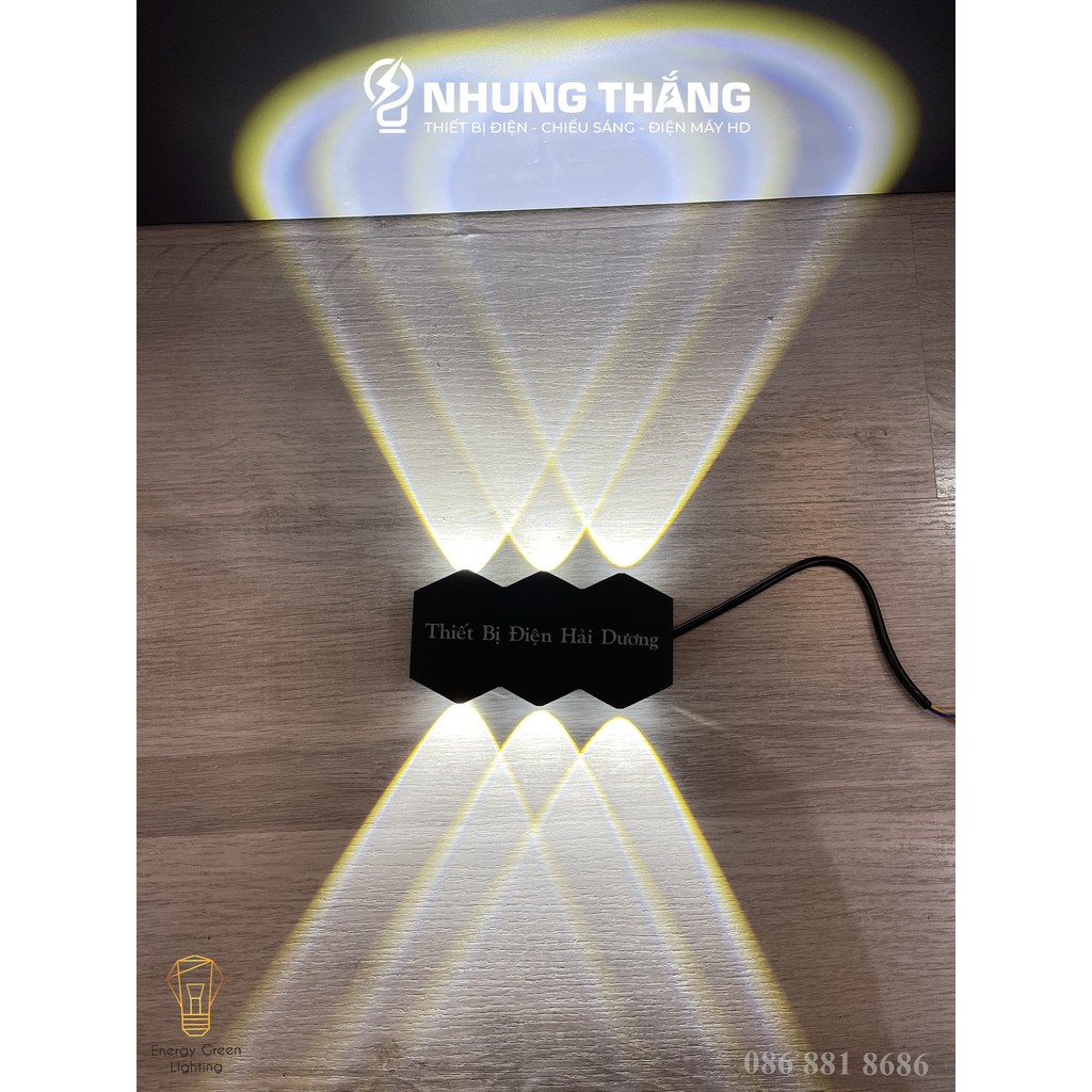 Đèn Hắt Tường Chống Nước 2 Đầu Chiếu Sáng DT-2269 4W-6W Ánh Sáng Trắng/Vàng/Nhiều Màu - Chip Led Siêu Sáng-BH 1 Năm