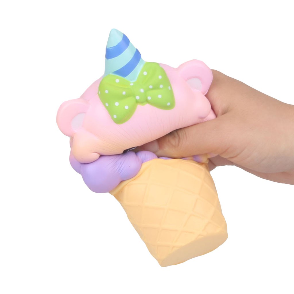 Đồ Chơi Xốp Squishy Giảm Stress Hình Cây Kem Ốc Quế Dễ Thương Cho Bé