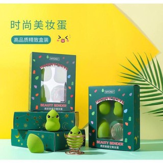 [CHÍNH HÃNG] Hộp bông phấn trang điểm 4 món Monoly cao cấp