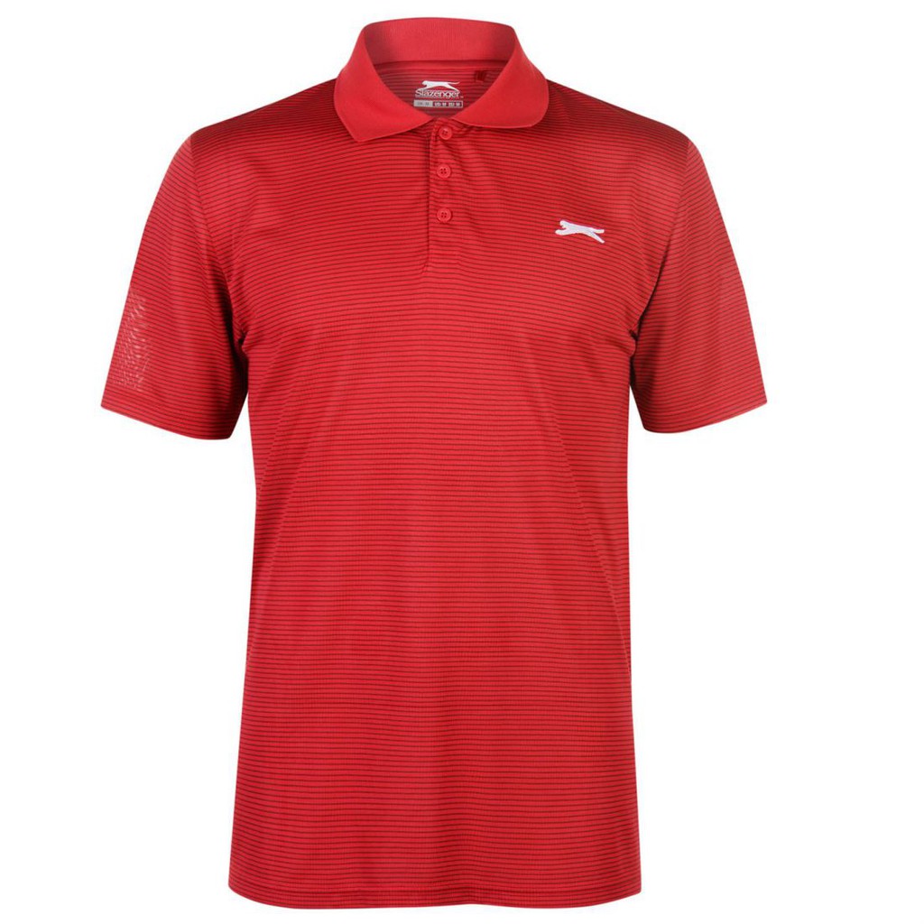 Áo thun nam Slazenger Micro Stripe Golf Polo (màu Red) - Hàng size châu Âu