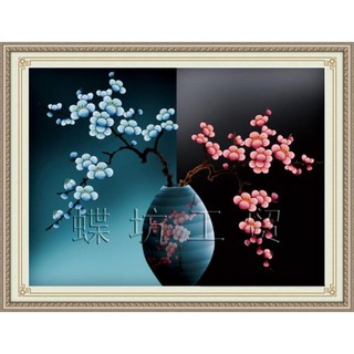 Tranh Thêu Chữ Thập 3D Hoa Đào Hai Sắc A894 (KHÁCH TỰ THÊU) KT:70X55CM