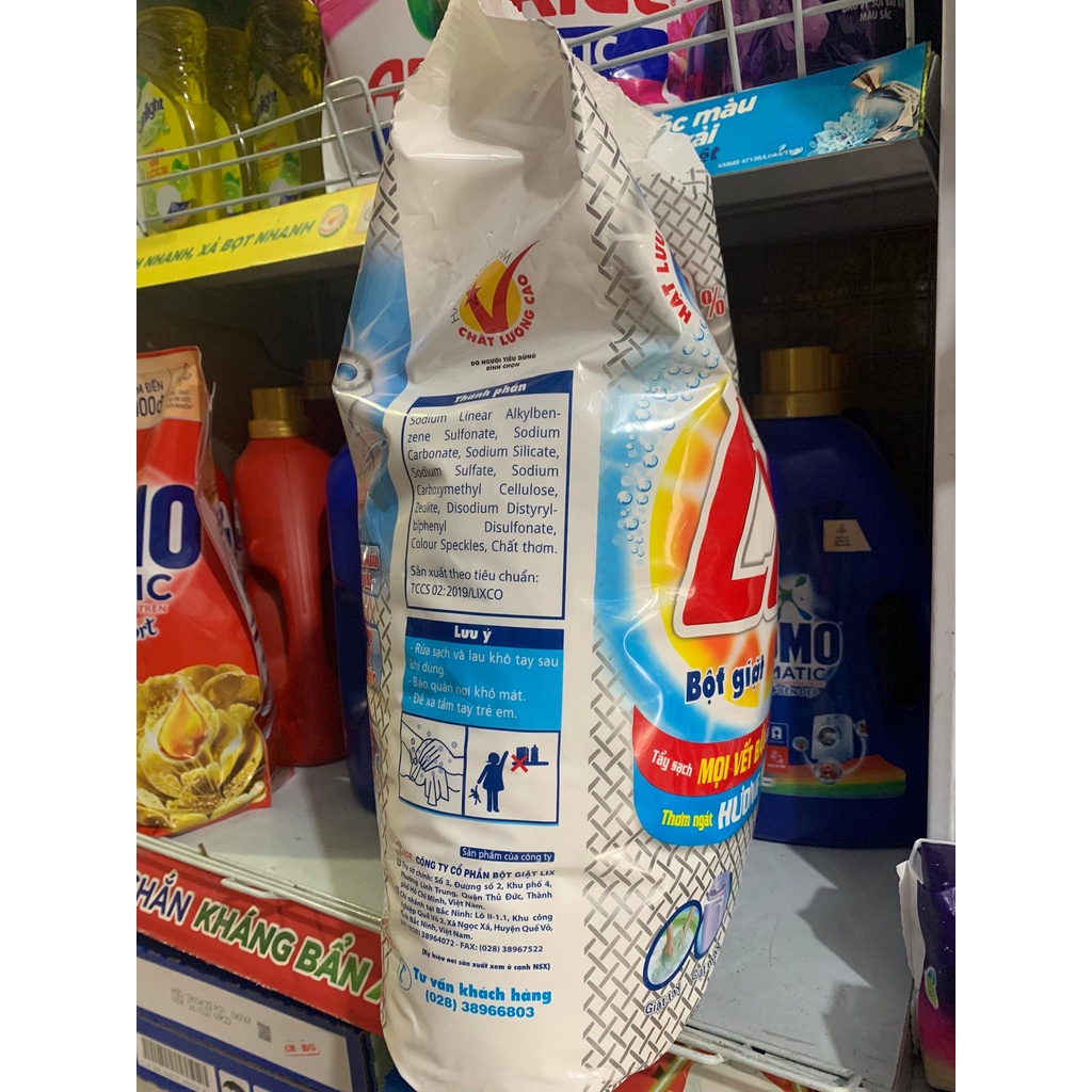 Bột giặt Lix Extra hương hoa gói 6kg/5,5kg(tặng kèm nước rửa chén)