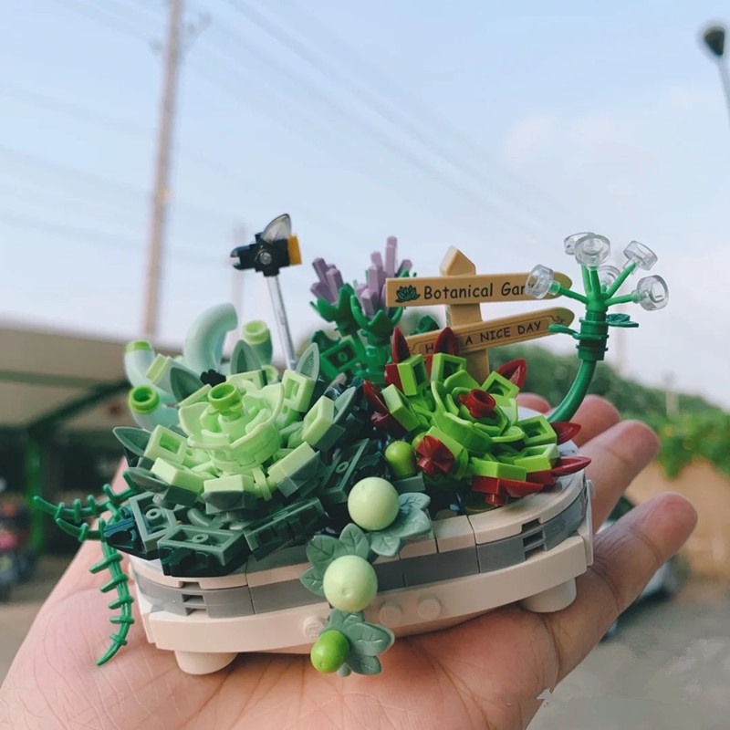 Đồ chơi lắp ráp khối xây dựng hoa hãng LOZ cây Sen đá