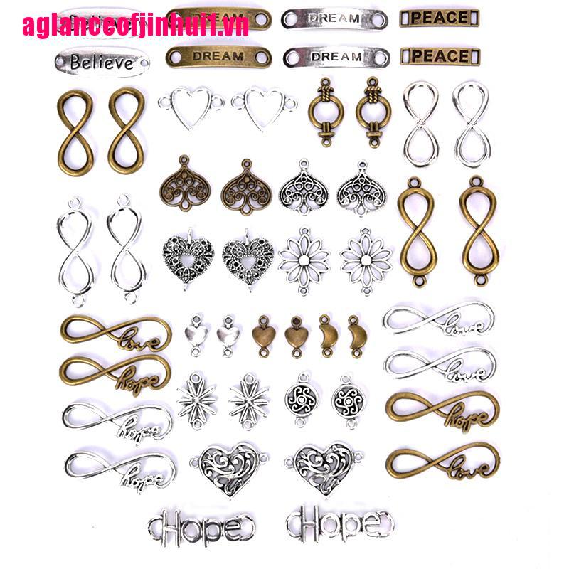 VN CHARMS Bộ 50 Mặt Dây Chuyền Hình Vô Cực Chất Liệu Hợp Kim